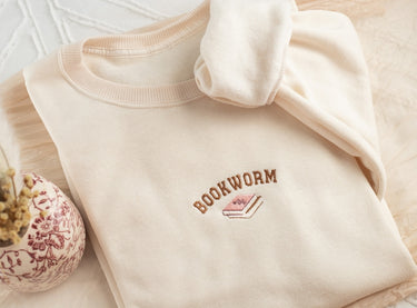 Embroidered Bookworm Sweatshirt, Embroidered Book Lover Sweatshirt, Sweatshirts for Book Club, Book Gifts, Book Club, Sweatshirt, BOOK-C-97